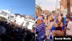 Protestas este domingo en Santiago de Cuba y Bayamo. (Captura de videos/Facebook)