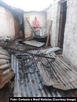 Derrumbe en la vivienda de Jessica Cohimbra, manifestante del 11J en Cuba