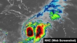 Imagen satelital de la tormenta tropical Melissa. 