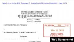 El caso contra la jueza cubana Juana Orquídea Acanda Rodríguez fue presentado en Corte el 26 de marzo de 2025.