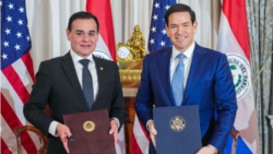 El secretario de Estado Marco Rubio y el canciller de Paraguay, Rubén Ramírez 