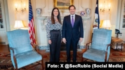 El secretario de Estado Marco Rubio junto a Rosa María Payá, candidata de EEUU a la CIDH