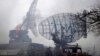 Damaged radar arrays and other equipment is seen at Ukrainian military facility outside Mariupol, Ukraine, Thursday, Feb. 24, 2022.
