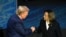 Los candidatos presidenciales Donald Trump y Kamala Harris, en el debate realizado en Philadelphia el 10 de septiembre de 2024. (AFP/Saul Loeb).